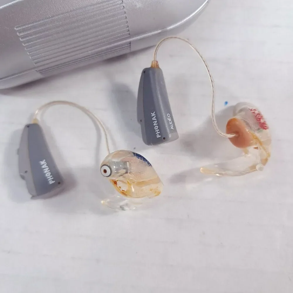 Phonak Audeo S Smart IX Hearing Aids‎ left right gray grey with case FOR PARTS